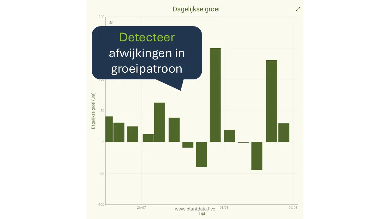 PlantData Live dashboard use-case: detecteer afwijkingen in het groeipatroon